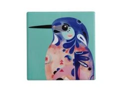Pete Cromer Ceramic Square Tile Coaster Azure Kingfisher 9.5cm