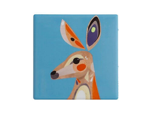 Pete Cromer Ceramic Square Tile Coaster Kangaroo 9.5cm