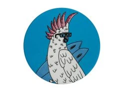 Mulga The Artist Ceramic Round Coaster 10.5cm Cockatoo