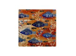 Melanie Hava Jugaig-Bana-Wabu Ceramic Square Coaster 10cm River Life