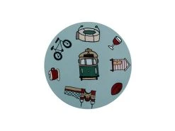 Megan McKean Cities Ceramic Round Coaster 10.5cm Melbourne