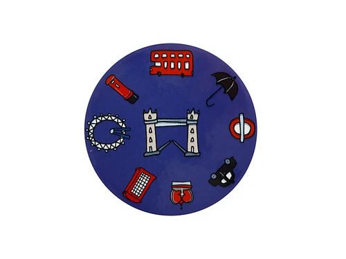 Megan McKean Cities Ceramic Round Coaster 10.5cm London
