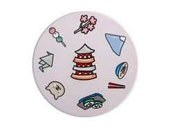 Megan McKean Cities Ceramic Round Coaster 10.5cm Tokyo