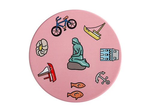 Megan McKean Cities Ceramic Round Coaster 10.5cm Copenhagen