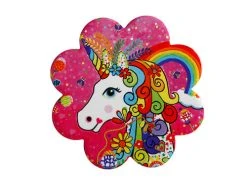 Donna Sharam Rainbow Jungle Ceramic Flower Coaster 10cm Rainbow Unicorn