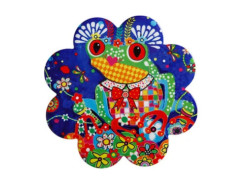 Donna Sharam Rainbow Jungle Ceramic Flower Coaster 10cm Bubbles & Banjo