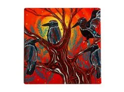 Melanie Hava Journeys Ceramic Coaster 10cm Kookaburras