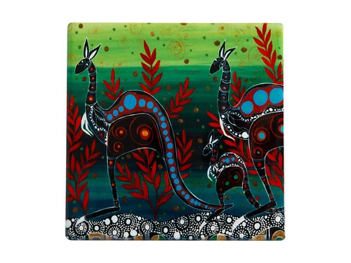 Melanie Hava Journeys Ceramic Coaster 10cm Kangaroos