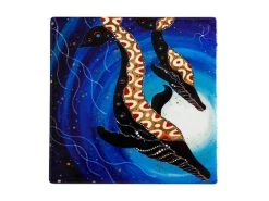 Melanie Hava Journeys Ceramic Coaster 10cm Whales