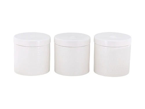 White Basics Diamonds Canister 600ML Set Of 3 Gift Boxed