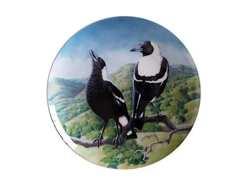 Birds Of Australia 10 Year Anniversary Plate 20cm Magpie