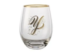 The Letterettes Stemless Glass 500ML Y Gift Boxed""
