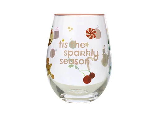 Kasey Rainbow Sparkly Season Stemless Glass 500ML Pink Gift Boxed