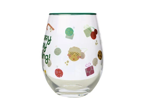 Kasey Rainbow Sparkly Season Stemless Glass 500ML Dark Green Gift Boxed - Image 3