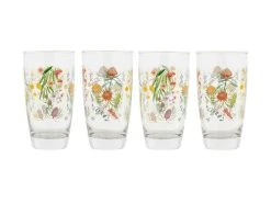 Royal Botanic Gardens Native Blooms Glass Tumbler 400ML Set Of 4 Gift Boxed