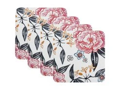 Peony Cork Back Coaster 10.5cm Set Of 4 Gift Boxed