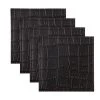 Table Accents Leather Look Alligator Coaster 10x10cm Set Of 4 Black
