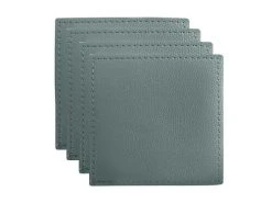 Table Accents Leather Look Cowhide Coaster 10x10cm Set Of 4 Dusk