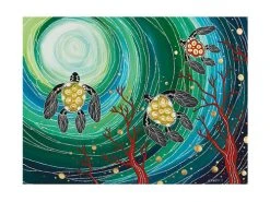 Melanie Hava Jugaig-Bana-Wabu Tea Towel 50x70cm Turtles