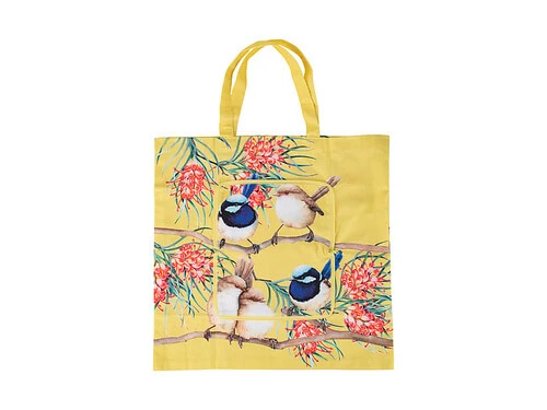 Katherine Castle Bird Talk Tote Bag 40x40cm Superb Fairy-wrens