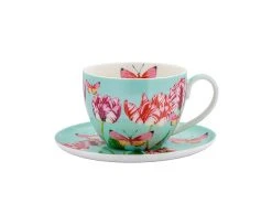Gabby Malpas Posey Breakfast Cup & Saucer 400ML Tulip Love Gift Boxed