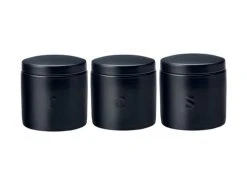 Epicurious Canister 600ML Set Of 3 Black Gift Boxed