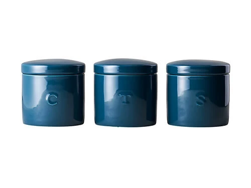 Epicurious Canister 600ML Set Of 3 Teal Gift Boxed