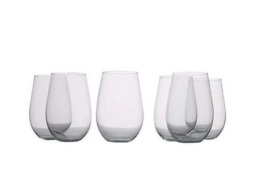 Mansion Stemless Red Wine Glasses 580ML Set Of 6