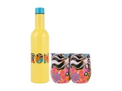 Kasey Rainbow Be Fierce Double Wall Insulated Wine Set Strong 3pc Gift Boxed
