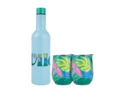 Kasey Rainbow Be Fierce Double Wall Insulated Wine Set Wild 3pc Gift Boxed