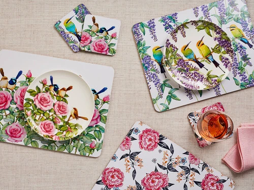 Peony Cork Back Coaster 10.5cm Set Of 4 Gift Boxed - Image 2