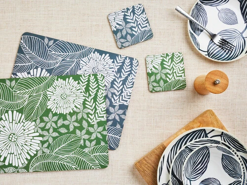 Island Cork Back Coaster 10.5cm Set Of 4 Green Gift Boxed - Image 2