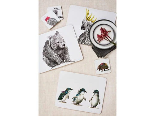 Marini Ferlazzo Animals Of Australia Cork Back Coaster 10.5cm Set Of 4 Gift Boxed - Image 2
