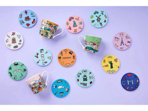 Megan McKean Cities Ceramic Round Coaster 10.5cm Copenhagen - Image 3