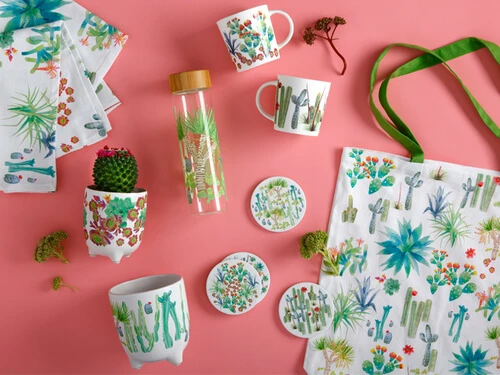 Royal Botanic Garden Arid Garden Planter Pot 14cm Prickly Pear - Image 2