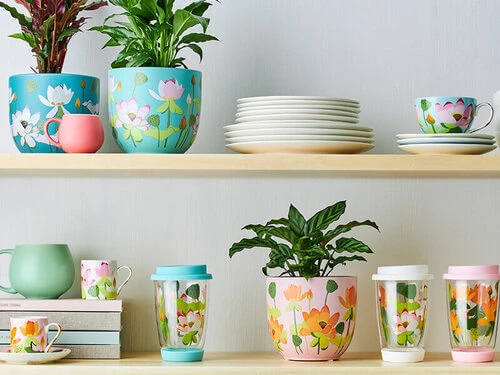 Royal Botanic Gardens Victoria Lotus Planter Pot 16cm Pink - Image 2