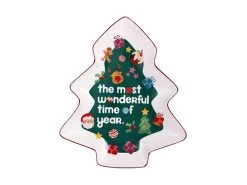 Kasey Rainbow Sparkly Season Tree Dish 25cm Dark Green Gift Boxed