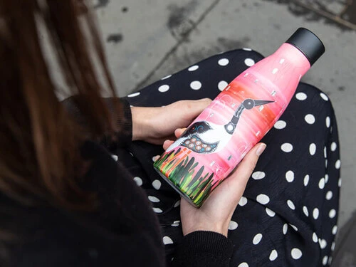 Melanie Hava Jugaig-Bana-Wabu Double Wall Insulated Bottle 500ML Jabirus Pink - Image 3