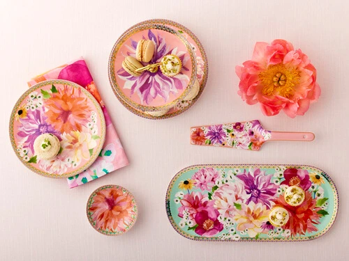 Teas & C's Dahlia Daze Cotton Napkin Set Of 4 45x45cm Pink - Image 3